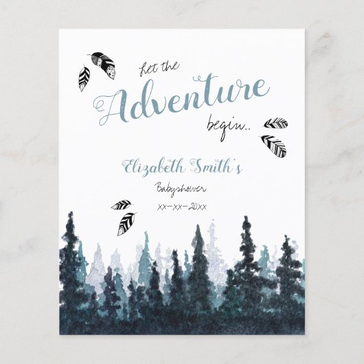 Papier Babyshower baby prédictions thème aventure rustiqu (Dos)