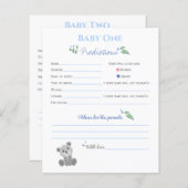 Papier Babyshower bébé prédictions rustique twin thème ga (Devant / Derrière)