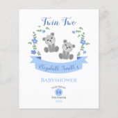 Papier Babyshower bébé pronostics twin ours thème (Dos)