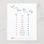 Papier Babyshower bébé pronostics twin ours thème (Devant)