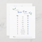 Papier Babyshower bébé pronostics twin ours thème (Devant / Derrière)