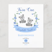 Papier Babyshower bébé pronostics twin ours thème (Dos)