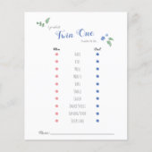 Papier Babyshower bébé pronostics twin ours thème (Devant)