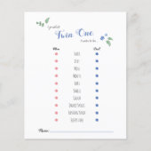 Papier Babyshower bébé pronostics twin ours thème (Devant)