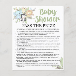 Papier BabyShower Jeu/Autre Jeu sur le dos