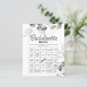 Papier Bachelorette Bingo vert jeu nuptiale (Debout devant)