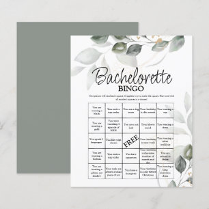 Papier Bachelorette Bingo vert jeu nuptiale