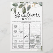 Papier Bachelorette Bingo vert jeu nuptiale (Devant)