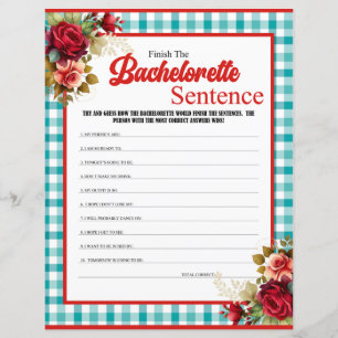 Papier Bachelorette Bleue Classique Terminer le jeu de la
