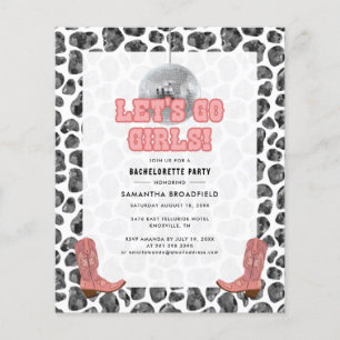 Papier Bachelorette Disco Cowgirl Party Invitation