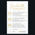 Papier Bachelorette Faux Gold personnalisable<br><div class="desc">Belle Bachelorette personnalisable Jeu de chasse au trésor! Vous pouvez le personnaliser avec vos jeux,  les points et le nom de la mariée.</div>