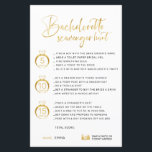 Papier Bachelorette Faux Gold personnalisable<br><div class="desc">Belle Bachelorette personnalisable Jeu de chasse au trésor! Vous pouvez le personnaliser avec vos jeux,  les points et le nom de la mariée.</div>