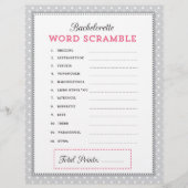 Papier Bachelorette Gris et Rose Jeu (Devant)