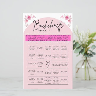 Papier Bachelorette Jeu de Bingo