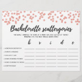 Papier Bachelorette Scattergories éditable Jeu nuptial (Devant)
