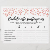 Papier Bachelorette Scattergories éditable Jeu nuptial (Devant / Derrière)
