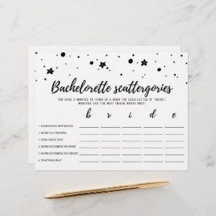 Papier Bachelorette Scattergories éditable Jeu nuptial
