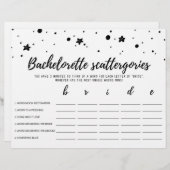 Papier Bachelorette Scattergories éditable Jeu nuptial (Devant / Derrière)