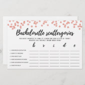 Papier Bachelorette Scattergories éditable Jeu nuptial (Devant / Derrière)