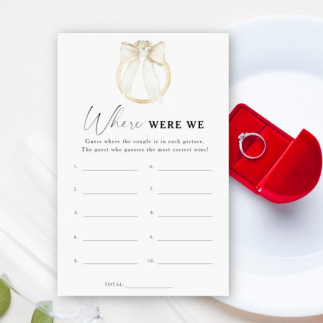 Papier Bague et Bow nuptiale douche Où étions-nous jeu (Créateur téléchargé)