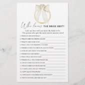 Papier Bague et Fête des mariées Qui connaît le mieux la (Devant)