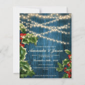 Papier Baies bleues faire-part de mariage de Noël (Devant)