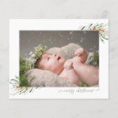 Papier Baies de feuillage élégant de budget Noël Photo (Devant)