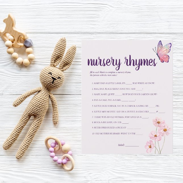 Papier Baisers à papillon Baby Nursery Rhymes Jeu | Rose (Créateur téléchargé)