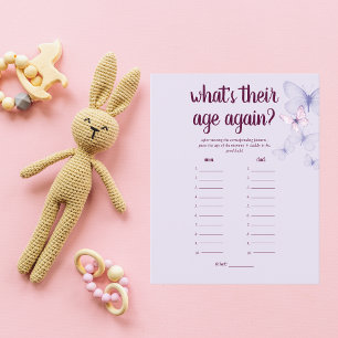 Papier Baisers à papillon Baby shower d'âge jeu Pourpre