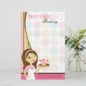 Papier - bakkerij Brunette Baker Cakes Baker (Staand voorkant)