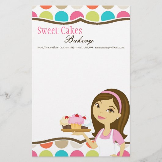 Papier - bakkerij Brunette Baker Cakes Baker (Voorkant)