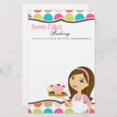 Papier - bakkerij Brunette Baker Cakes Baker (Voorkant / Achterkant)