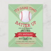 Papier Bal de baseball et Ruban Budget Invitation Anniver (Devant)