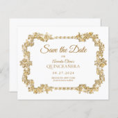 Papier BALANCE Classique Ivoire Blanc Or Cadre Quinceaner (Devant / Derrière)