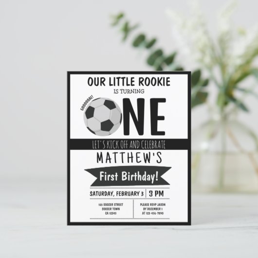 Papier Ball de football mignon Ruban Budget 1er anniversa (Debout devant)