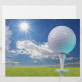 Papier balle de golf sur tee avec herbe (Devant / Derrière)
