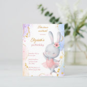 Papier Ballerina anniversaire danse lapin invitation budg (Debout devant)