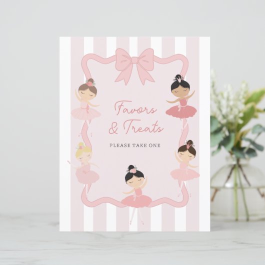 Papier Ballerina rose Tutu mignon Signal de fête d'annive (Debout devant)