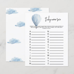 Papier Ballon à air chaud - Jeu de course de noms de bébé
