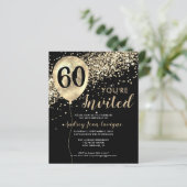 Papier Ballon Pailleté Or Budget Noir 60e Anniversaire (Debout devant)