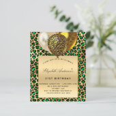 Papier Ballon vert émeraude anniversaire budget léopard o (Debout devant)