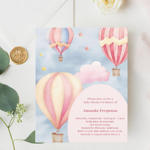 Papier Ballons à air chaud invitation Baby shower fille r