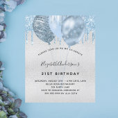 Papier Ballons bleu argent d'anniversaire budgétaire