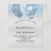 Papier Ballons bleu argent d'anniversaire budgétaire (Devant)