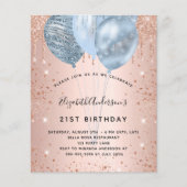 Papier Ballons bleu or rose pour anniversaire budgétaire (Devant)