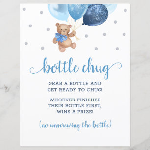 Papier Ballons bleu Teddy Bear Botton Jeu