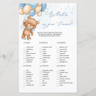 Papier Ballons Bleus Ours Teddy Ce qui est dans votre jeu