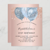 Papier Ballons bleus rose gold bon marché pour anniversai (Devant / Derrière)