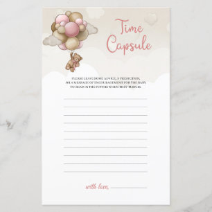 Papier Ballons brun rose pour bébé de fille Time Capsule