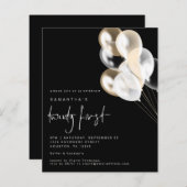 Papier Ballons Budget Blanc Noir 21e Invitation du parti (Devant / Derrière)